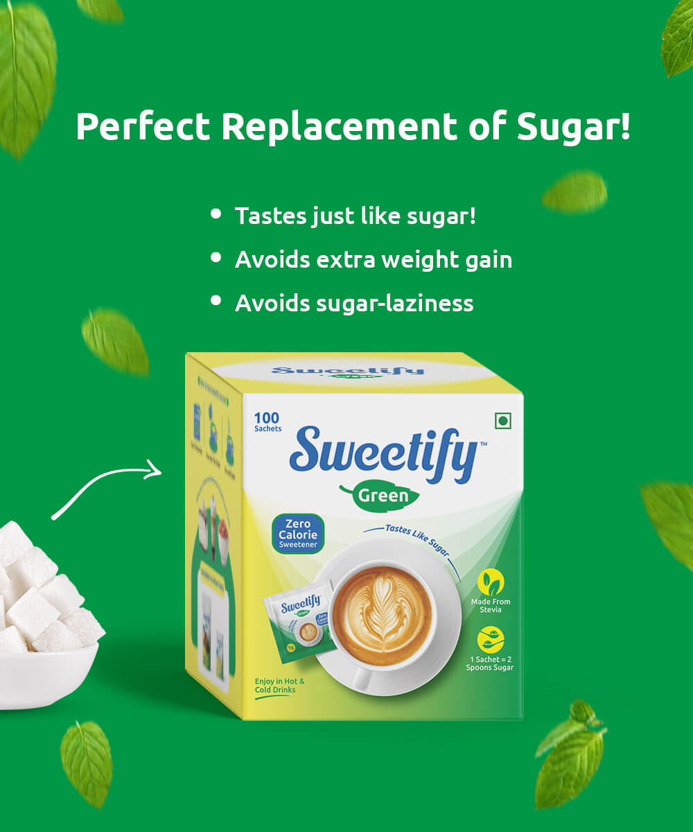 Zero Calorie Sugar-free Stevia Sweetener - Sachet Box