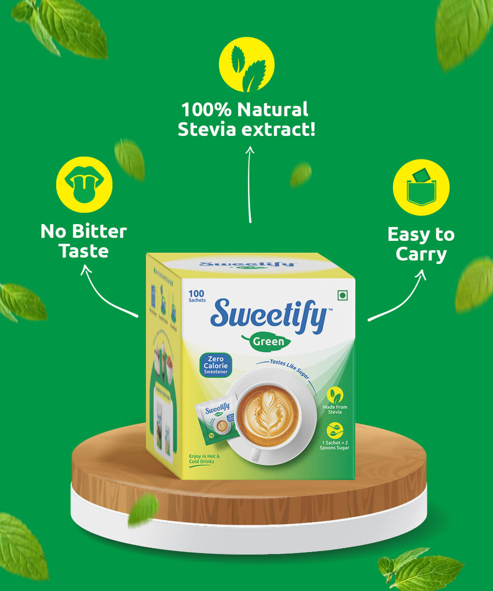 Zero Calorie Sugar-free Stevia Sweetener - Sachet Box